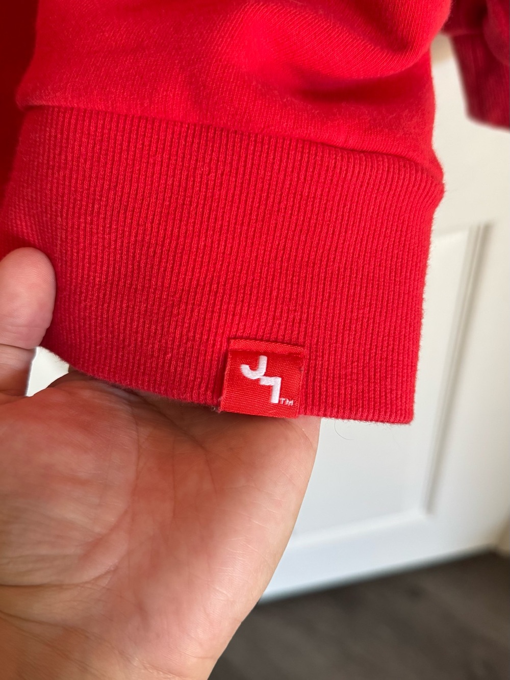 JoyLab Red Crewneck Rugby Sweatshirt with White Collar - Picture 5 of 5